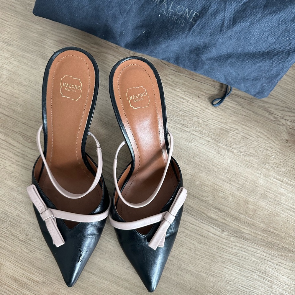 Malone Souliers Black and Pink Heels